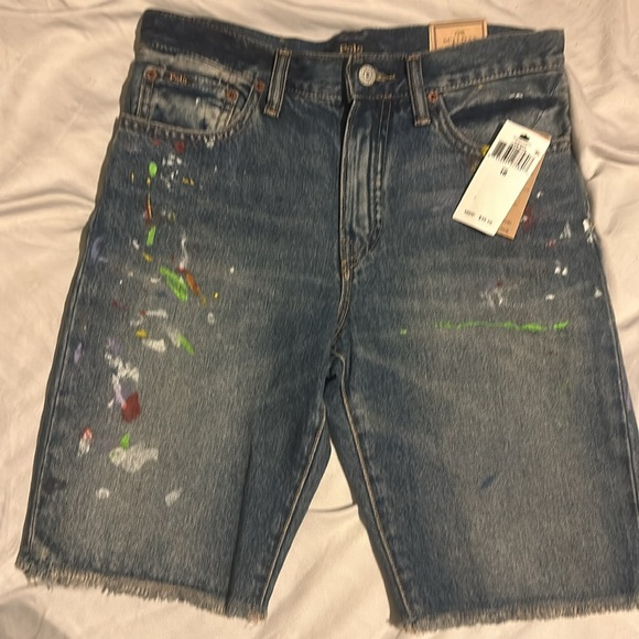 Polo Ralph Lauren Paint-Splatter Sullivan Slim Denim Short - Picture 2 of 14